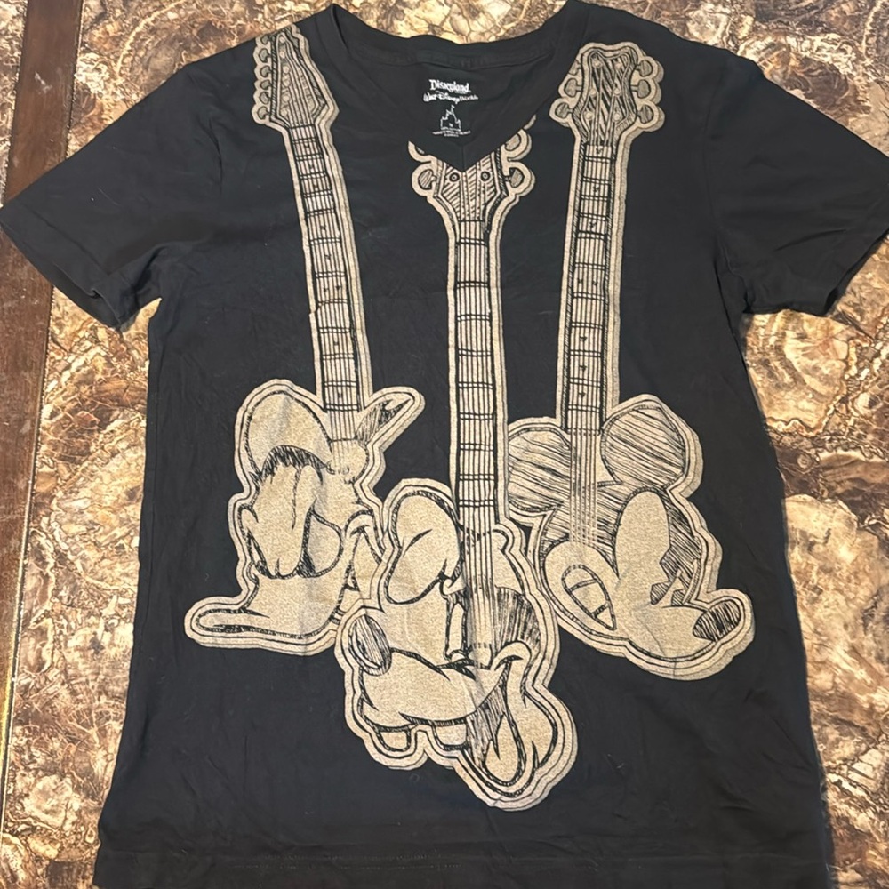 Disney Parks Guitar V-Neck Shirt M